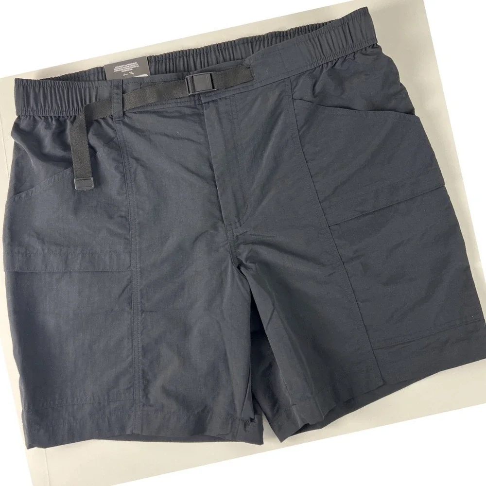 Eddie Bauer Men's Shorts Tech Pull On Size XL‎ UPF 50+ 4 Way Stretch Black D28